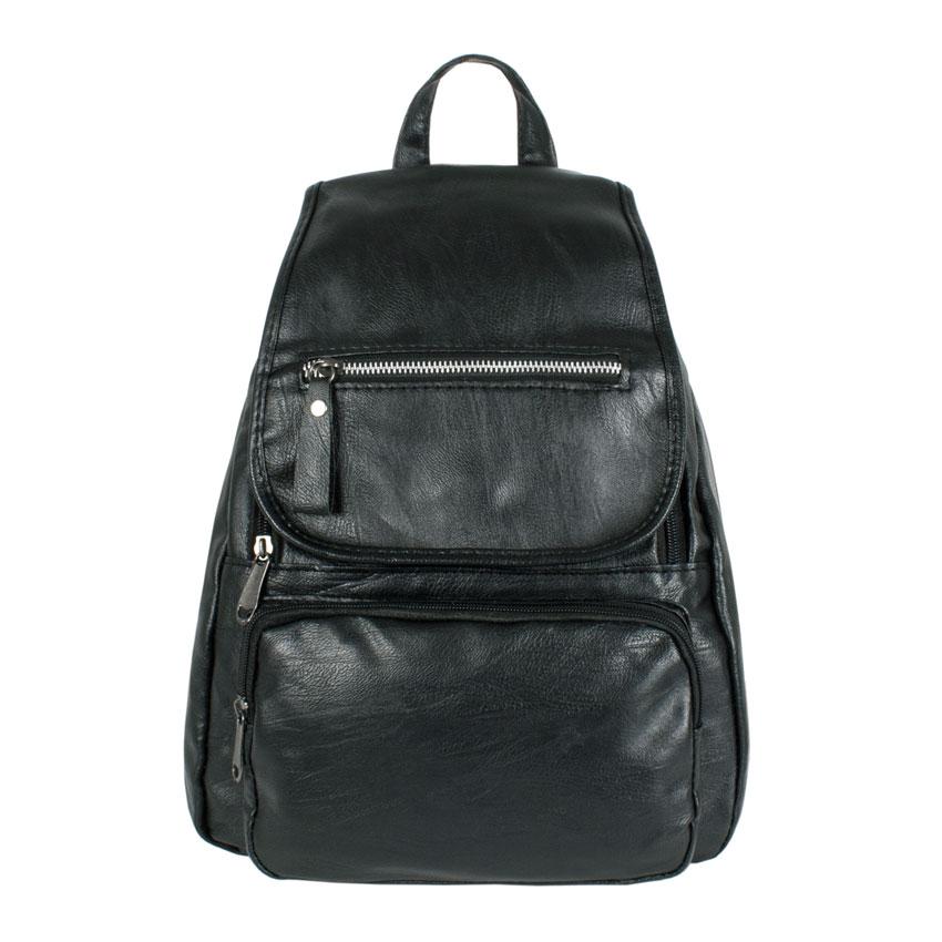 

Рюкзак городской BackPack Middle Кожзам 37x26x11 см Чёрный