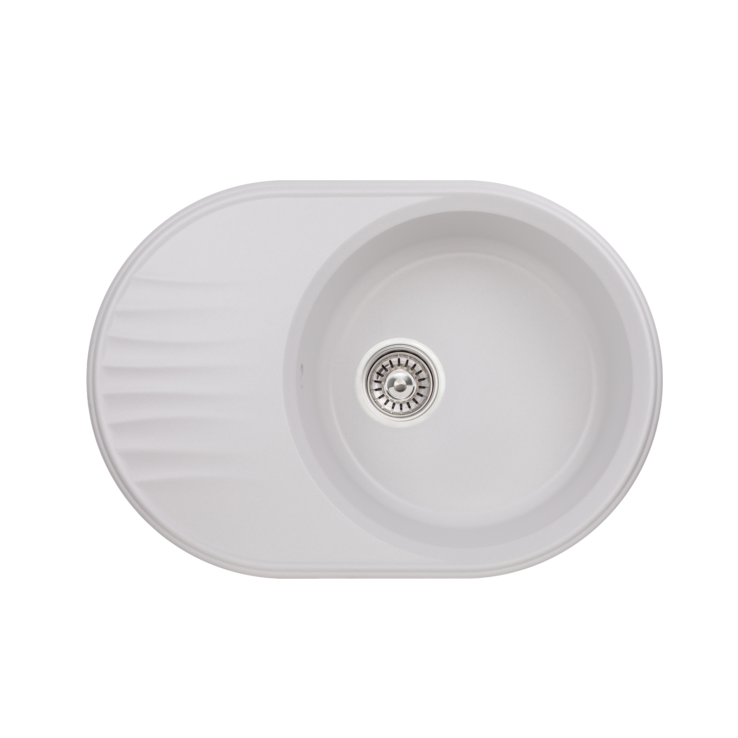 

Кухонная мойка Qtap CS 7451 WHI Белая Овальная С крылом (QT7451WHI650)