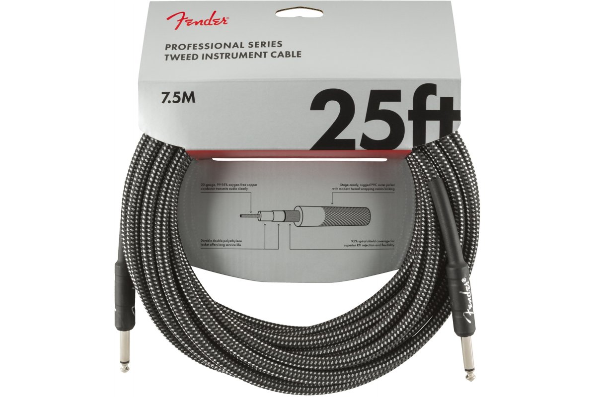 

Кабель инструментальный Fender CABLE PROFFESIONAL SERIES 25' GREY TWEED