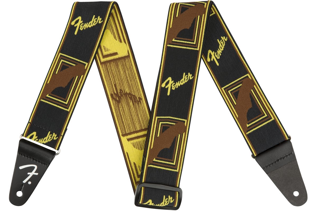 

Ремень гитарный Fender 2" WEIGHLESS MONOGRAMMED STRAP BLACK/YELLOW/BROWN
