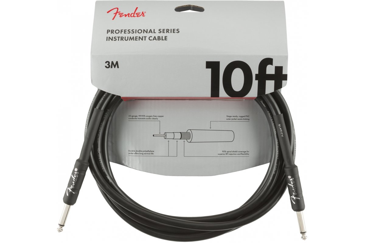 

Кабель инструментальный Fender CABLE PROFESSIONAL SERIES 10' BLACK