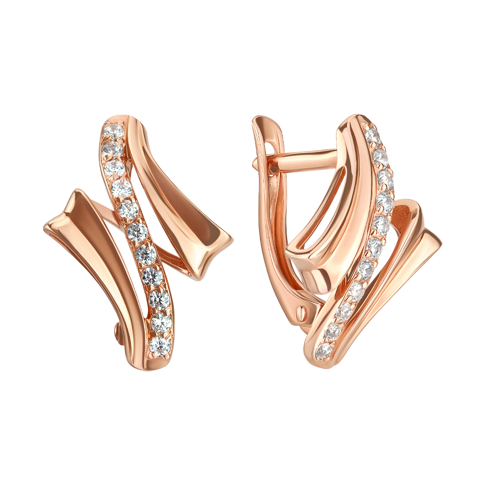 

Серьги из красного золота с фианитами 000143809