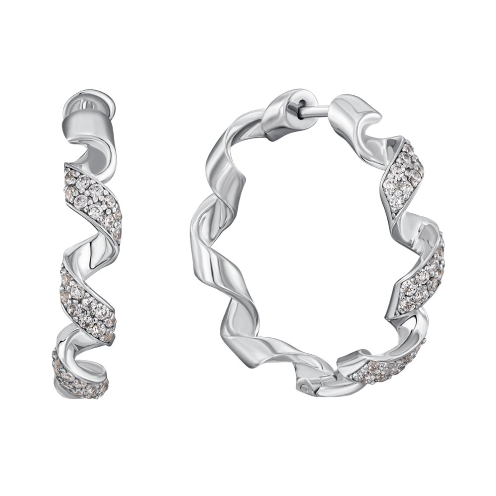 

Серьги-кольца из серебра с фианитами 000151220