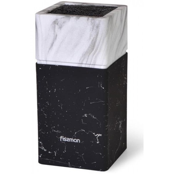 

Колода-подставка для ножей Fissman Marble 11х23см, пластик черно-белый
