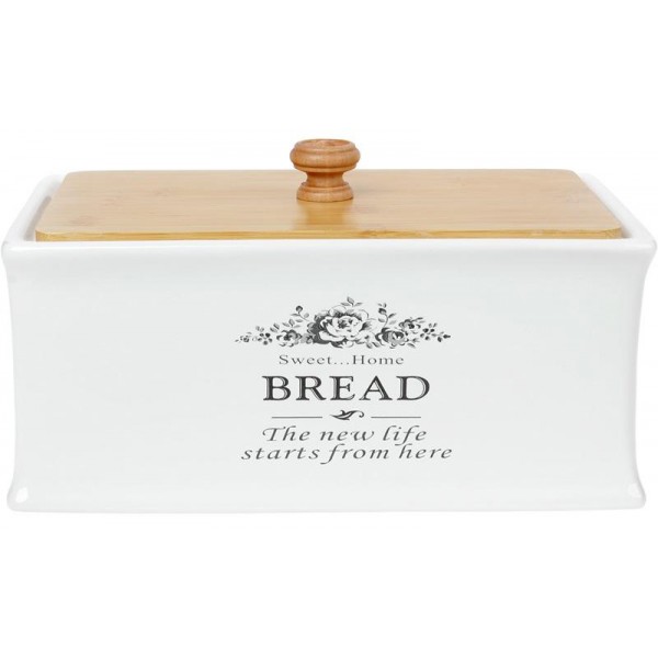 

Хлебница керамическая Sweet Home BREAD 32х18.5х18.5см с деревянной крышкой