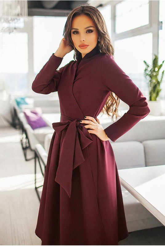 

Платье Look and Buy Аврора  бордовое, Платье Look and Buy Аврора 46 бордовое