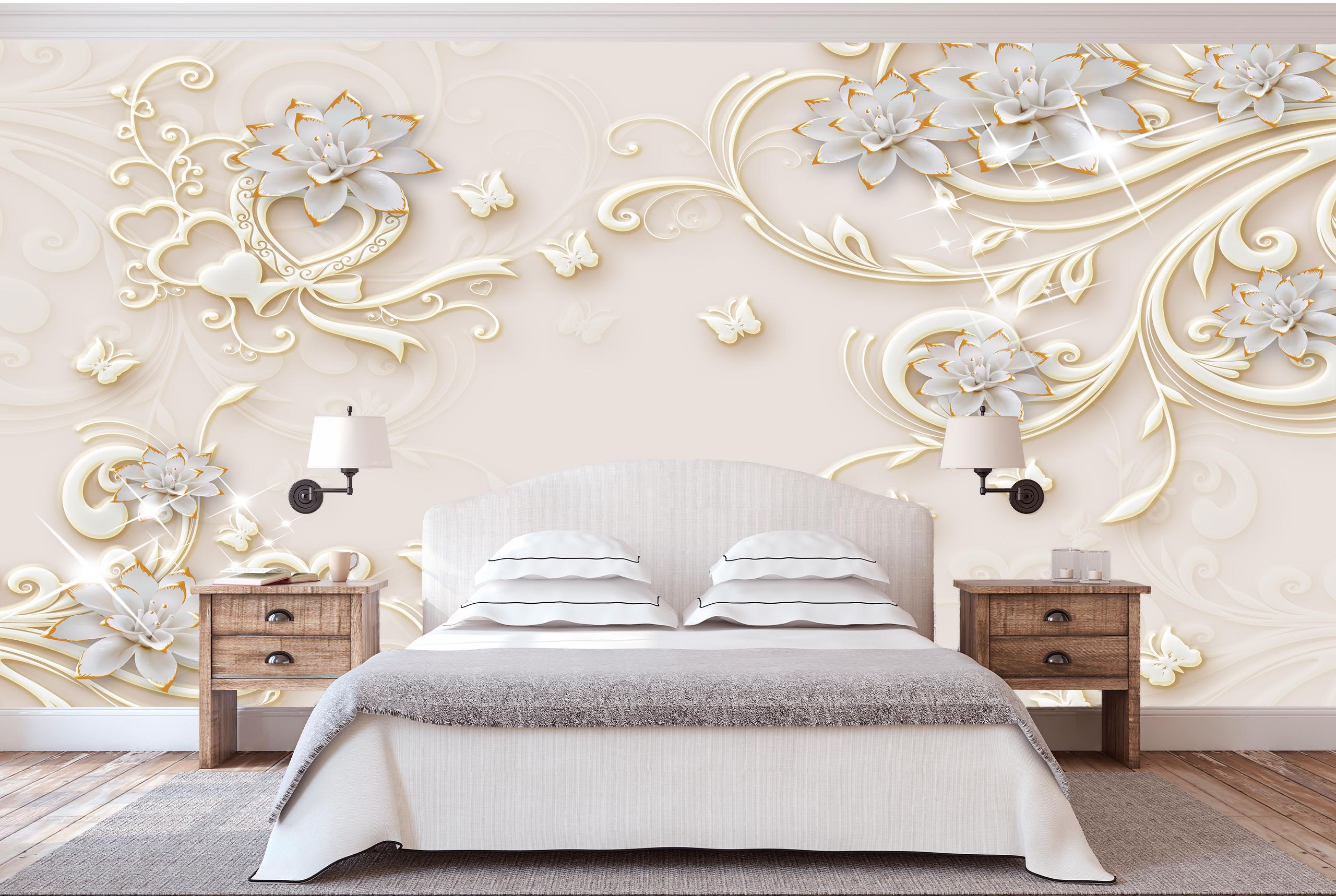 

Бумажные Фотообои Walldeco Узоры и золотые цветы 475x300 Гладь