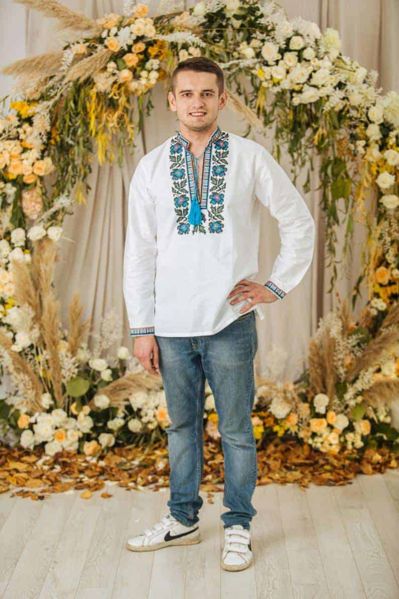 

Рубашка мужская Борщевка SVARGA вышиванка  белый SV-ME0826-0421-12029, Рубашка мужская Борщевка SVARGA вышиванка 43 белый SV-ME0826-0421-12029