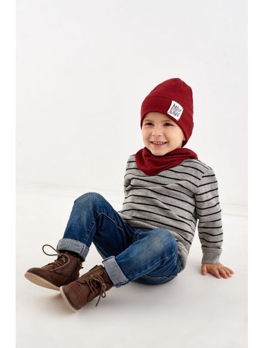 

Дитяча весняна шапка для хлопчика DEMBOHOUSE "Ібрагім"  бордовий, Дитяча весняна шапка для хлопчика DEMBOHOUSE "Ібрагім" 48 бордовий