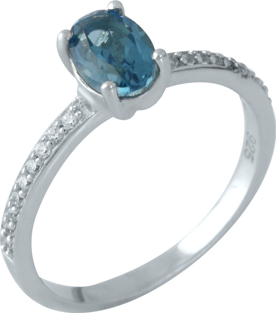 

Серебряное кольцо SilverBreeze с натуральным топазом Лондон Блю 1957257 18 размер, 18 размер