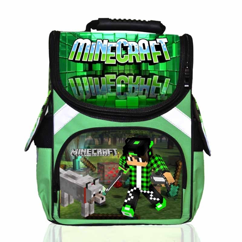 

Рюкзак школьный Ортопедический Ранец AIDA для мальчиков Майнкрафт Minecraft зеленый (mn-24)