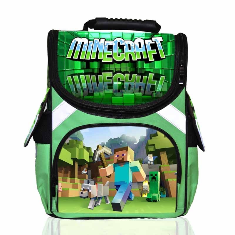 

Рюкзак школьный Ортопедический Ранец AIDA для мальчиков Майнкрафт Minecraft зеленый (mn-19)