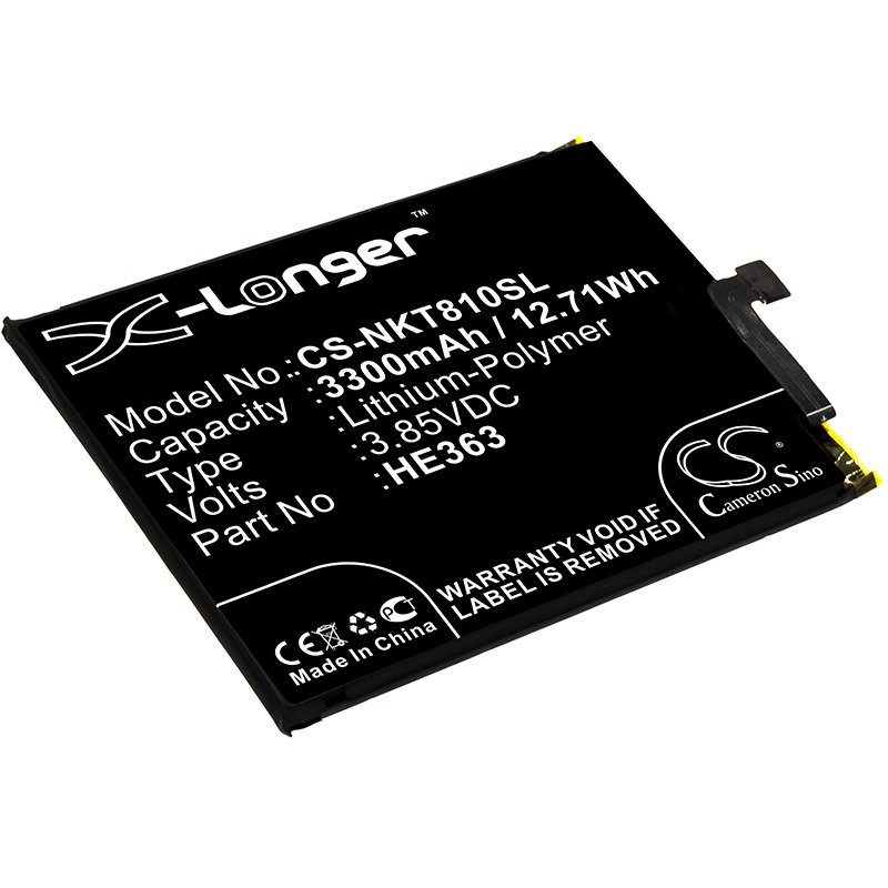 

Аккумулятор Nokia HE363 3.4V 3300mAh 12.71wh CS-NKT810SL Nokia 8.1 X-Longer