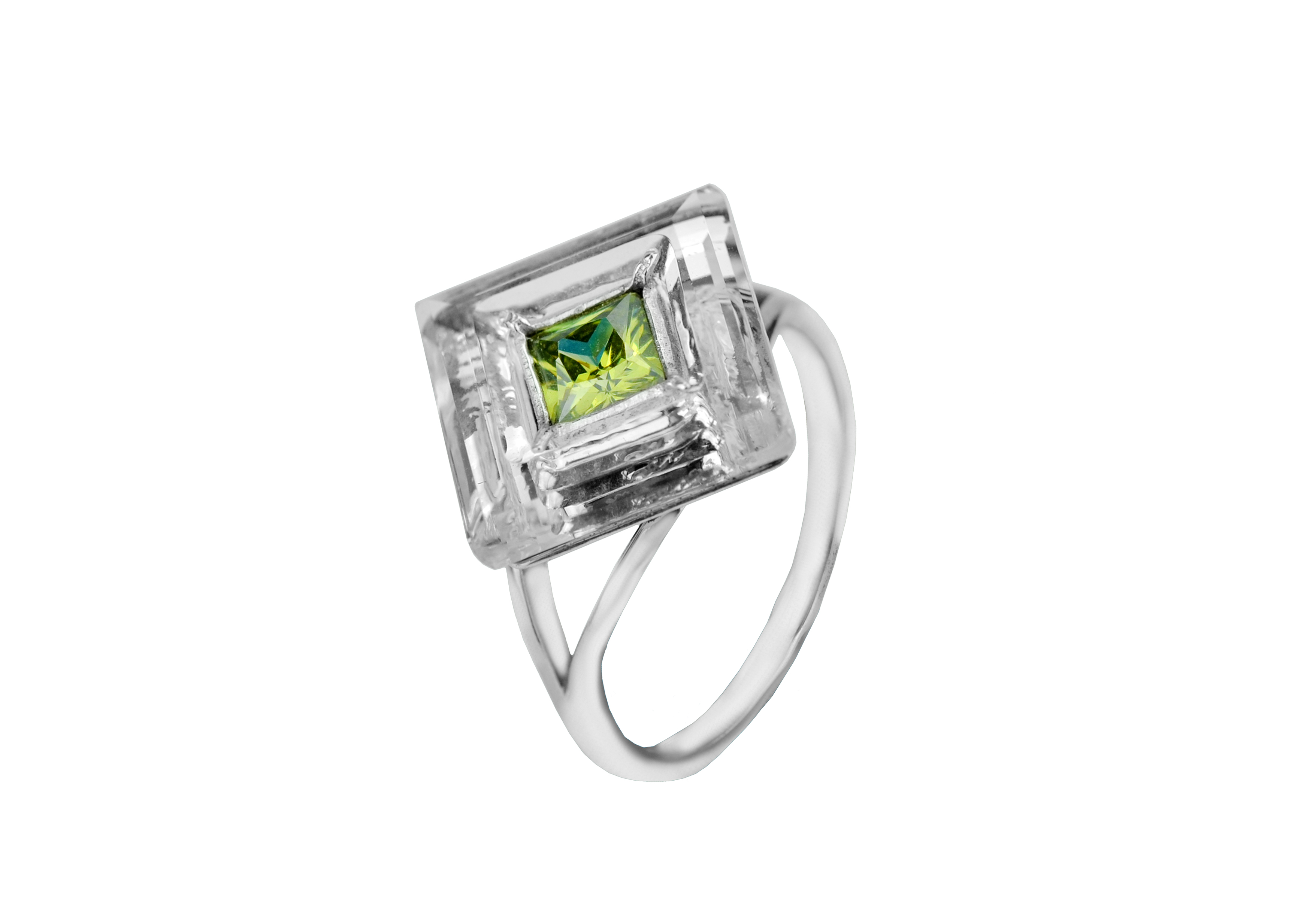 

Кольцо серебряное с цирконием и кристалом сваровски Тигина 1184/9р, 18.5 размер
