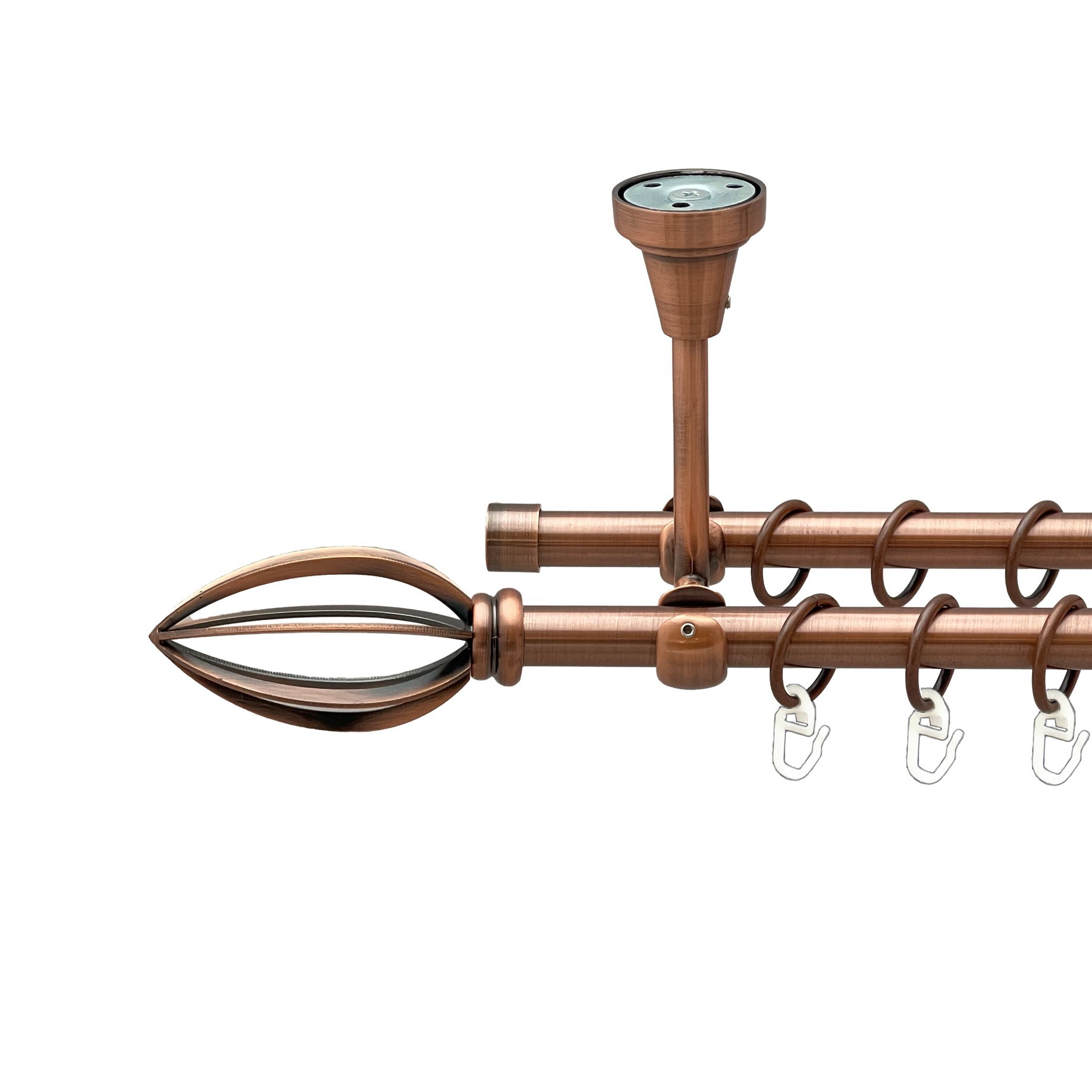 

Карниз Orvit Пантеон металевий дворядний відкритий до стелі гладка труба кільце металеве Мідь 16\16 мм 200 см (00-00020185)