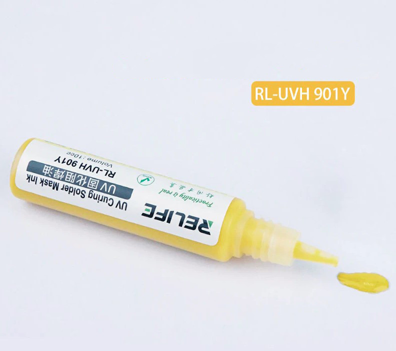 Маска для пайки ультрафиолетовая Relife RL-UVH901Y Yellow (10 cc ...