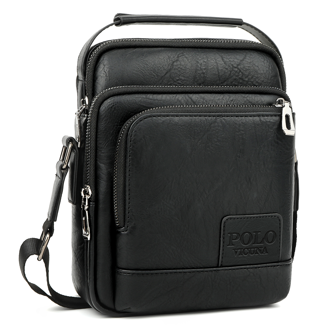 

Сумка мужская PU-кожаная 23*19*9 см Polo черный