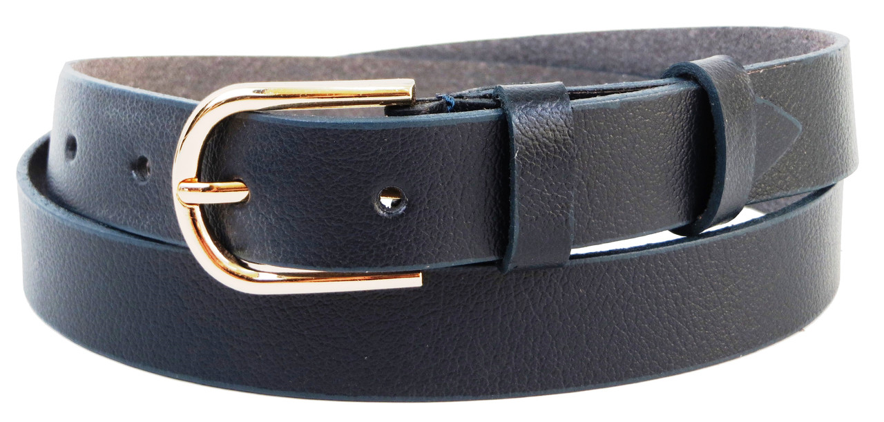 

Женский кожаный ремень 110-130х3 см Skipper Синий