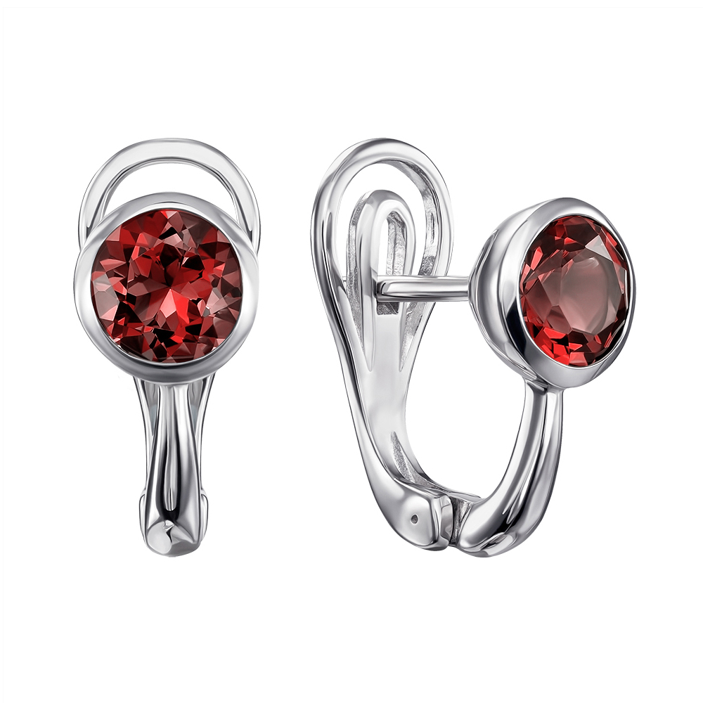 

Серебряные серьги с гранатами 000135251