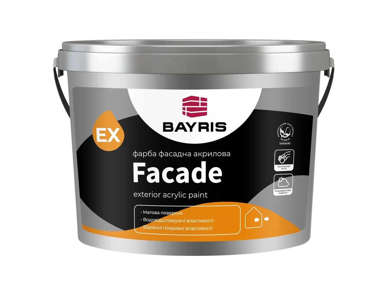 

Акриловая фасадная краска матовая белая атмосферостойкая Facade Bayris 7 кг