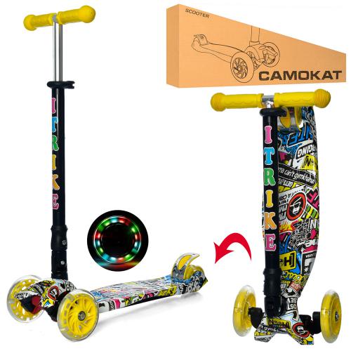 

Самокат iTrike MAXI JR 3-003-1-WP12 принт желтый
