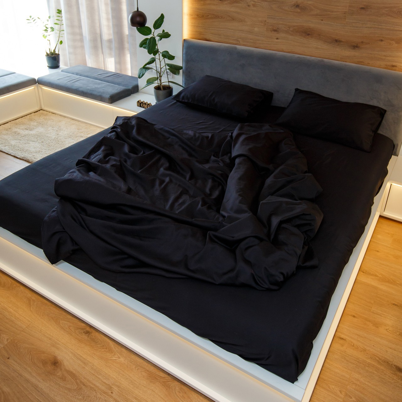 

Пододеяльник NaviHome 200х210 сатин черный