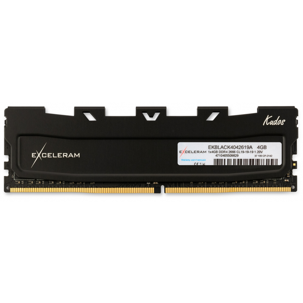 

Модуль памяти для компьютера DDR4 4GB 2666 MHz Black Kudos eXceleram (EKBLACK4042619A)