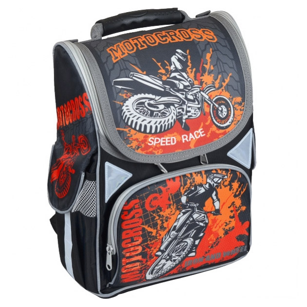 

Ранець каркасний "JO" /1726/ "Motocross" 13,5'' 3 від., світловідб. (1/6)