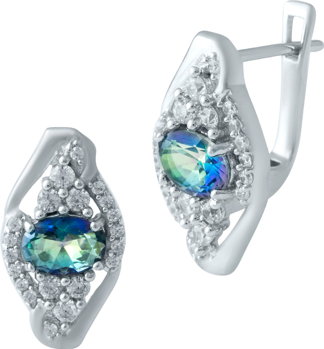 

Серебряные серьги SilverBreeze с натуральным мистик топазом 1950951, размер