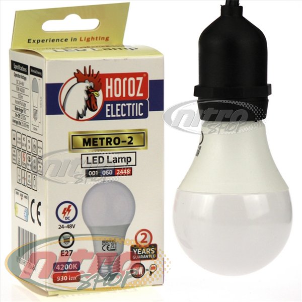 

Комплект 10 шт. светодиодных ламп Horoz Electric METRO-2 10Вт 24В - 48В Е27 4200К (001 0060 2448)