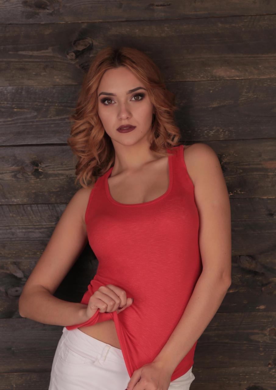 

Майка-борцовка Fashion Girl "Рубчик" 42-44 коралл