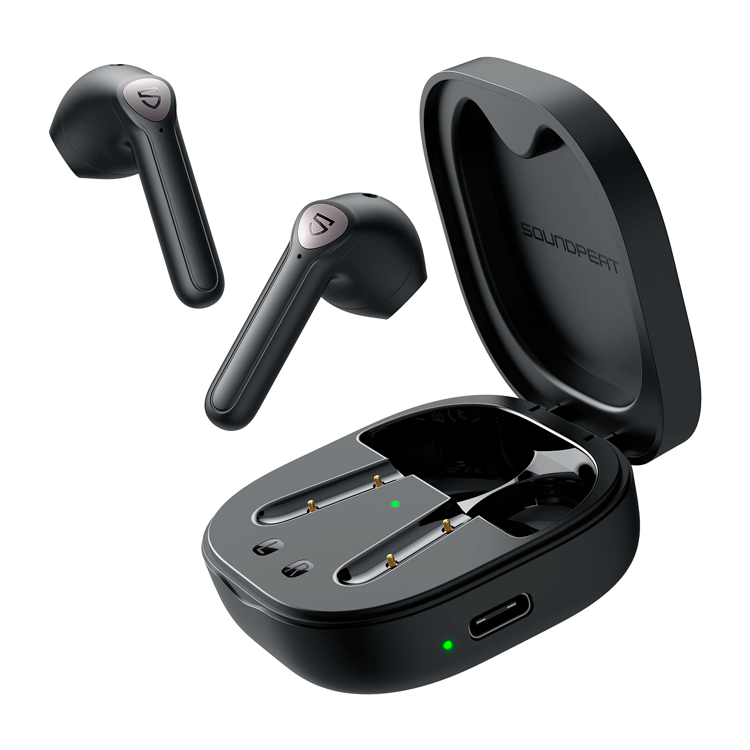 

Наушники SoundPEATS TrueAir2+ black с беспроводной зарядкой кейса