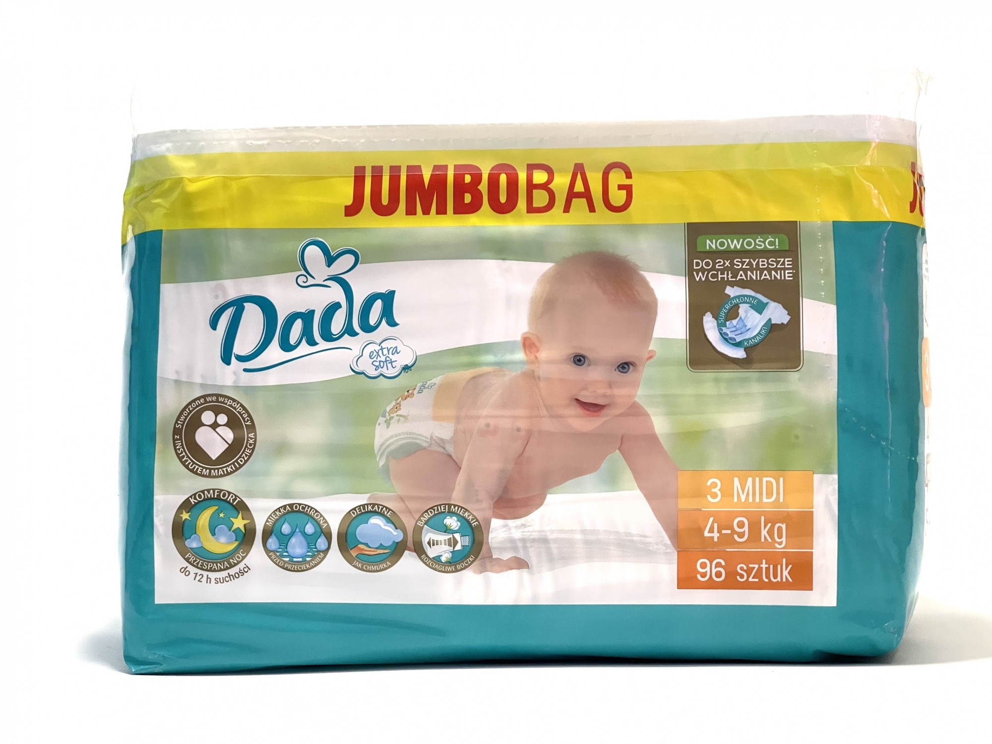

Підгузки Dada Extra Soft Jumbo Bag Розмір 3 , 4-9 кг, 96 шт