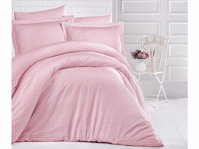 

Постельное белье Saten Strip 200*220 Aran CLASY Pudra