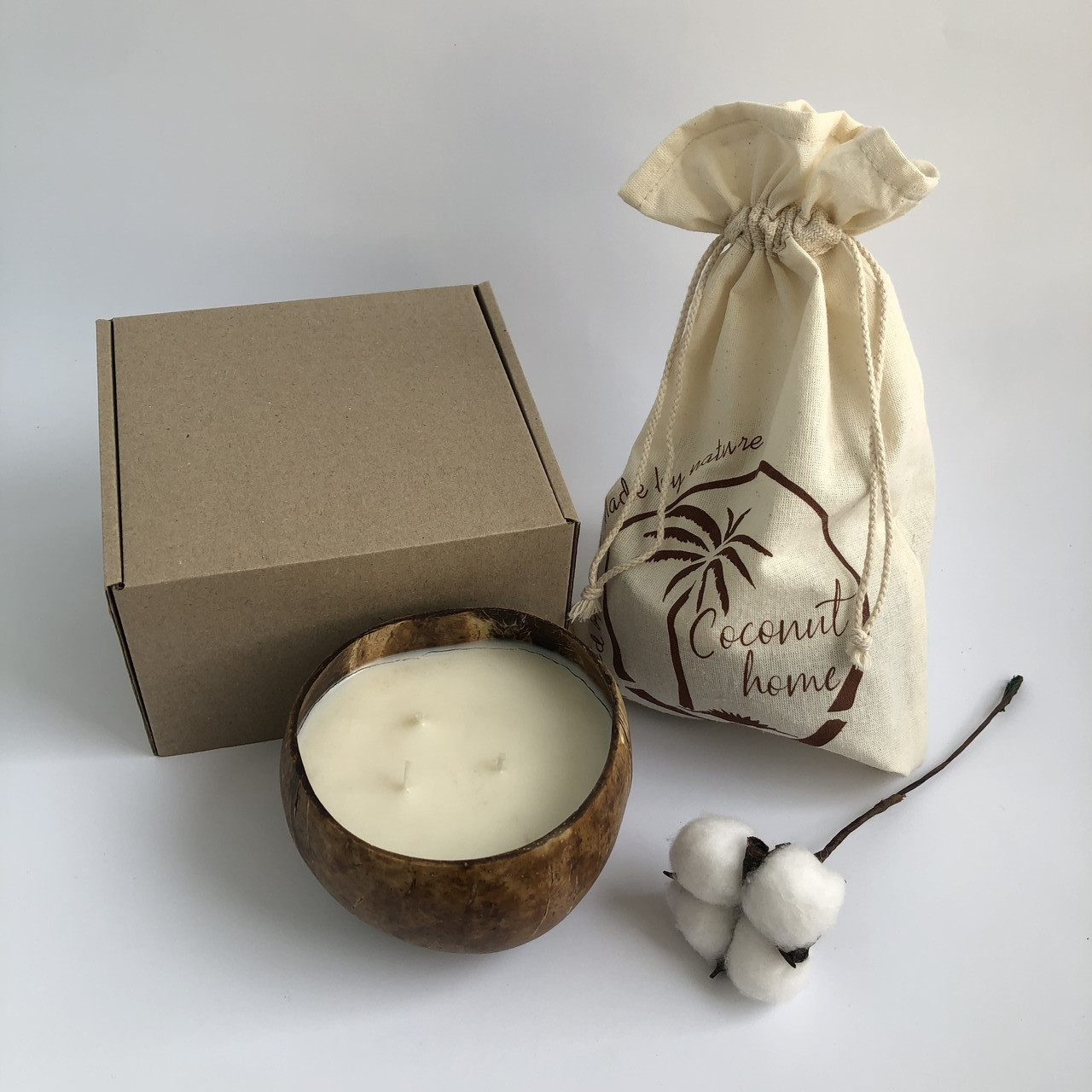 

Свечи подарочные ароматические Coconut Home в кокосовой чаше Лаванда