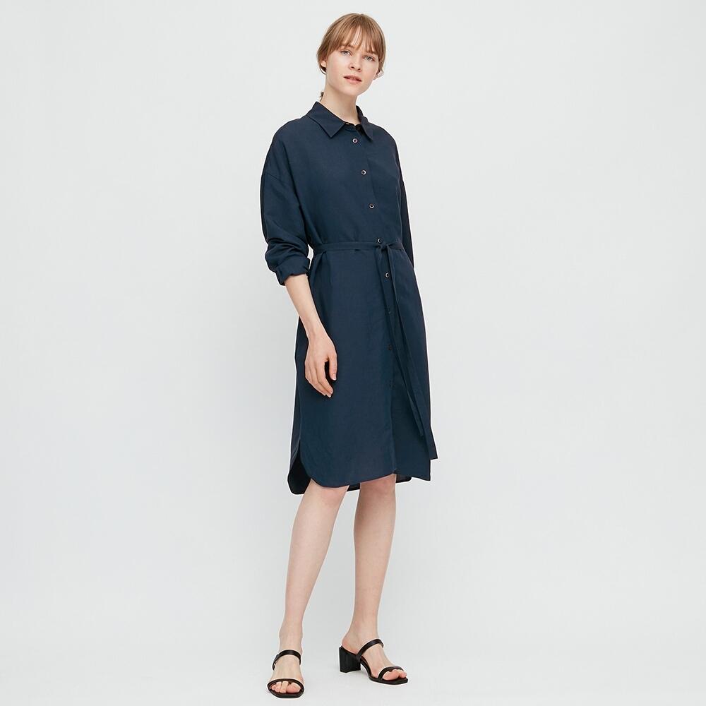 

Платье рубашка Uniqlo размер  темно синее, Платье рубашка Uniqlo размер S темно синее