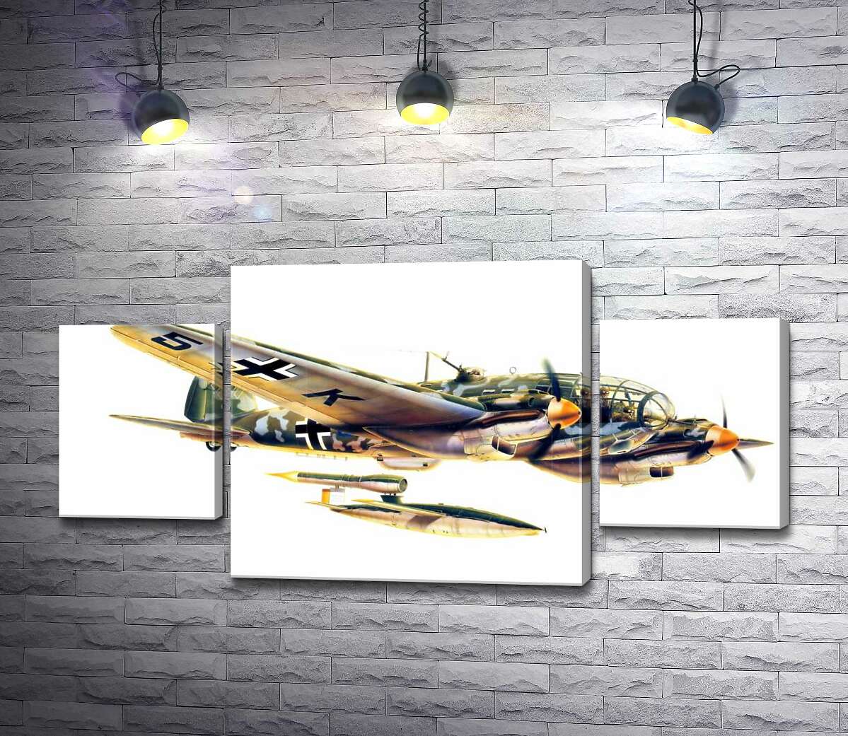 

Модульная картина ArtPoster Heinkel He 111 – немецкий бомбардировщик 131x65 см Модуль №7