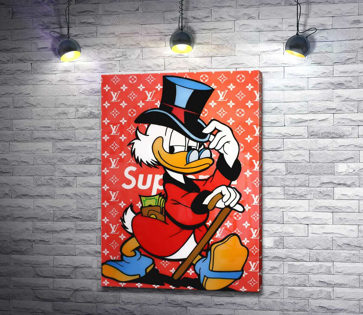 

Картина ArtPoster Скрудж на фоне монограмм Луи Виттона 100x142 см Модуль №1