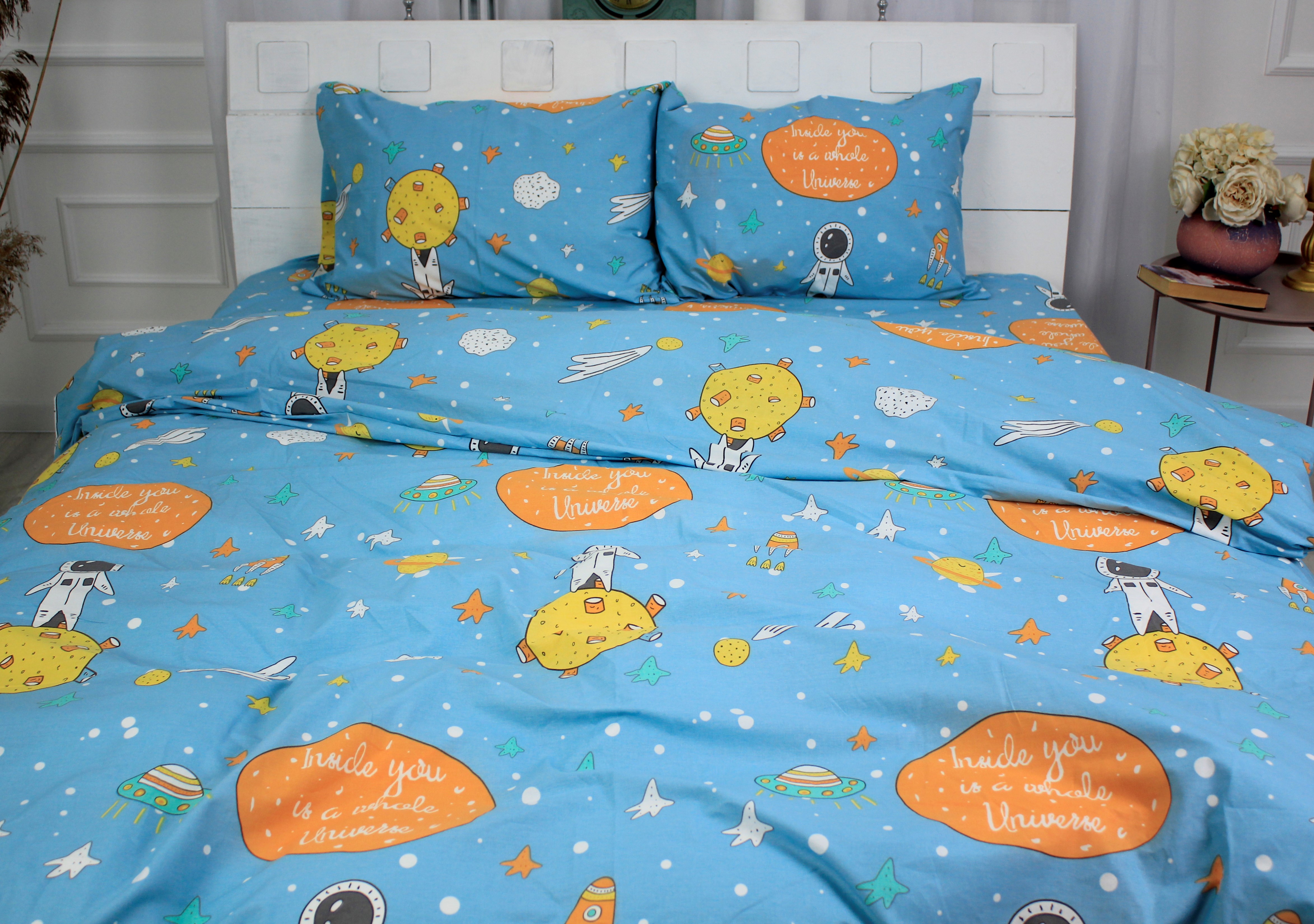 

Простынь MirSon Ranforce Elite 17-0426 Little astronaut 240х260 см