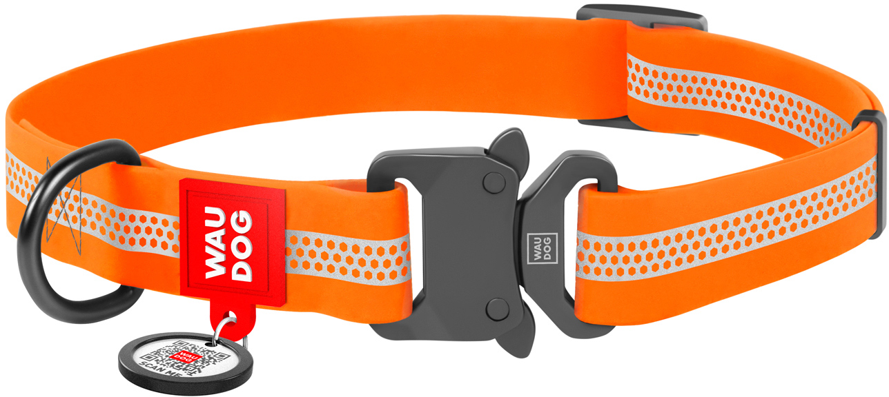 

Ошейник для собак водостойкий Collar WAUDOG Waterproof с QR-паспортом, светоотражающий, металлическая пряжка-фастекс, XXL, Ш 40 мм, Дл 43-70 см Оранжевый