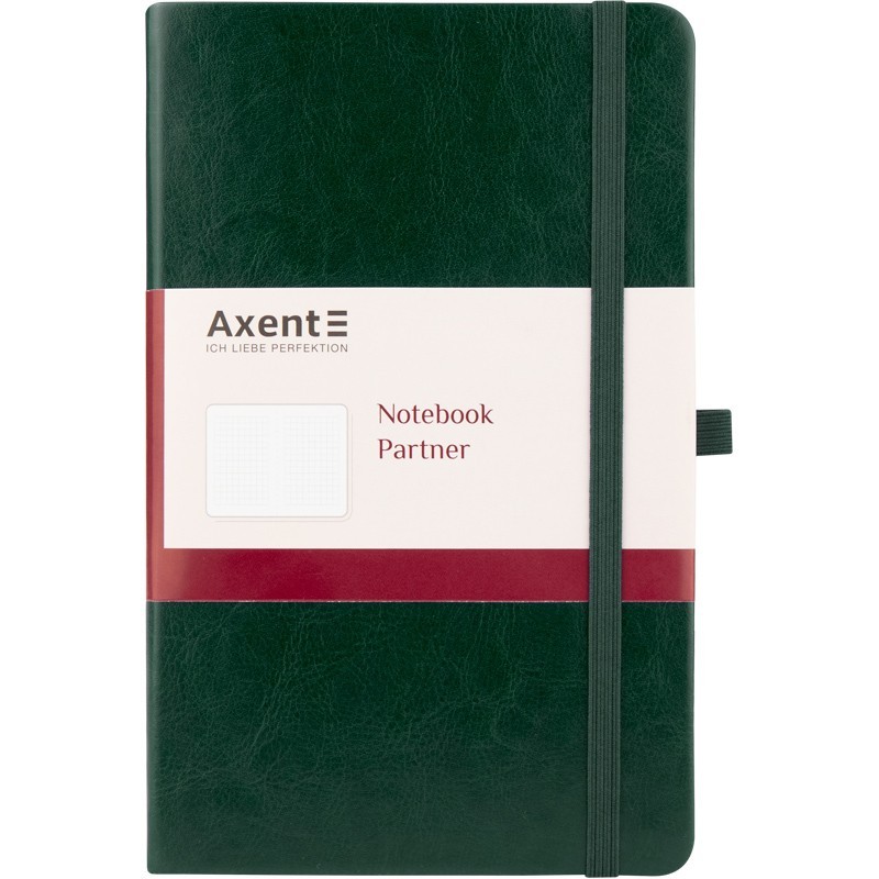 

Книга записная Partner Lux 125х195мм 96л в клетку зелёный Axent