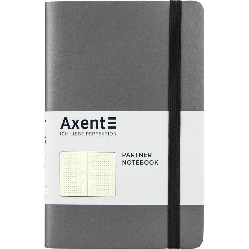 

Книга записная Partner Soft 125х195мм 96л в точку мягкая обложка из термо PU серая Axent