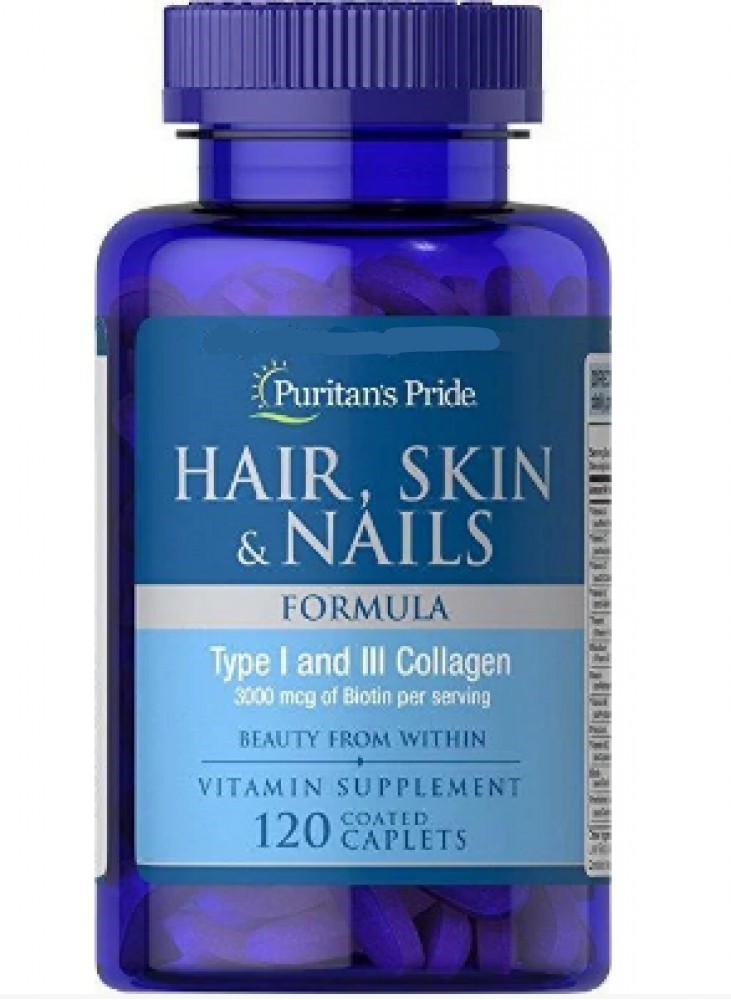 

Спец витамины Puritans Pride Hair Skin and Nails Formula Type 1 and 3 Collagen 120tabs