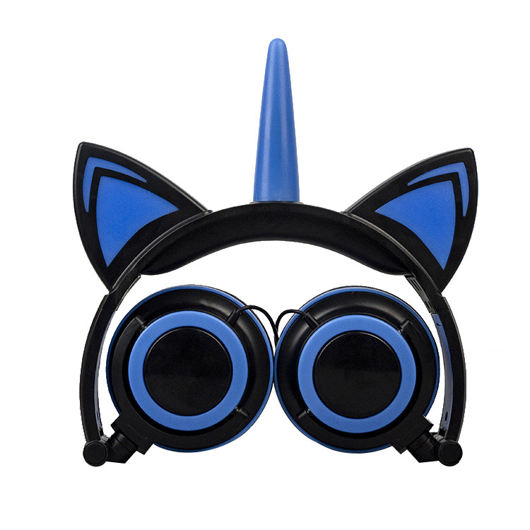 

Навушники LINX Unicorn Ear Headphone з вушками Єдиноріг LED Синій