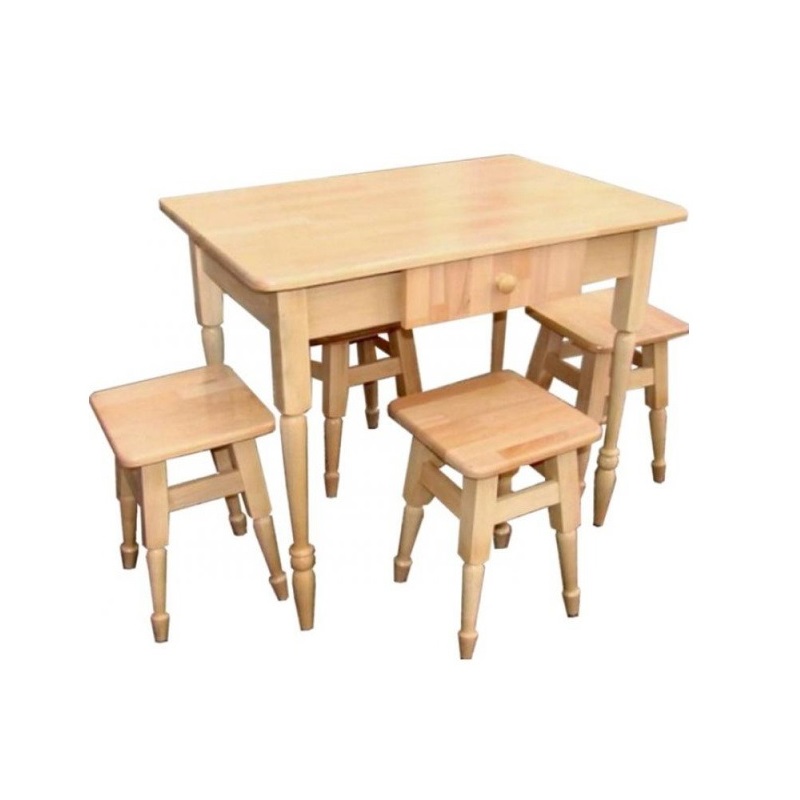 

Кухонный комплект из натурального дерева (Стол +табуреты 4шт.) Бук светлый Mix Mebli