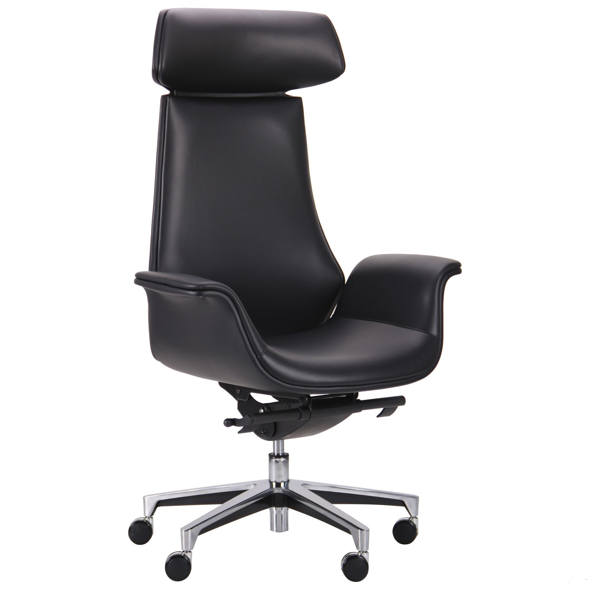 

Кресло Bernard HB Black 1220+80*780*710 Металл/Кожа комбинированная, цвет хром/черный AMF