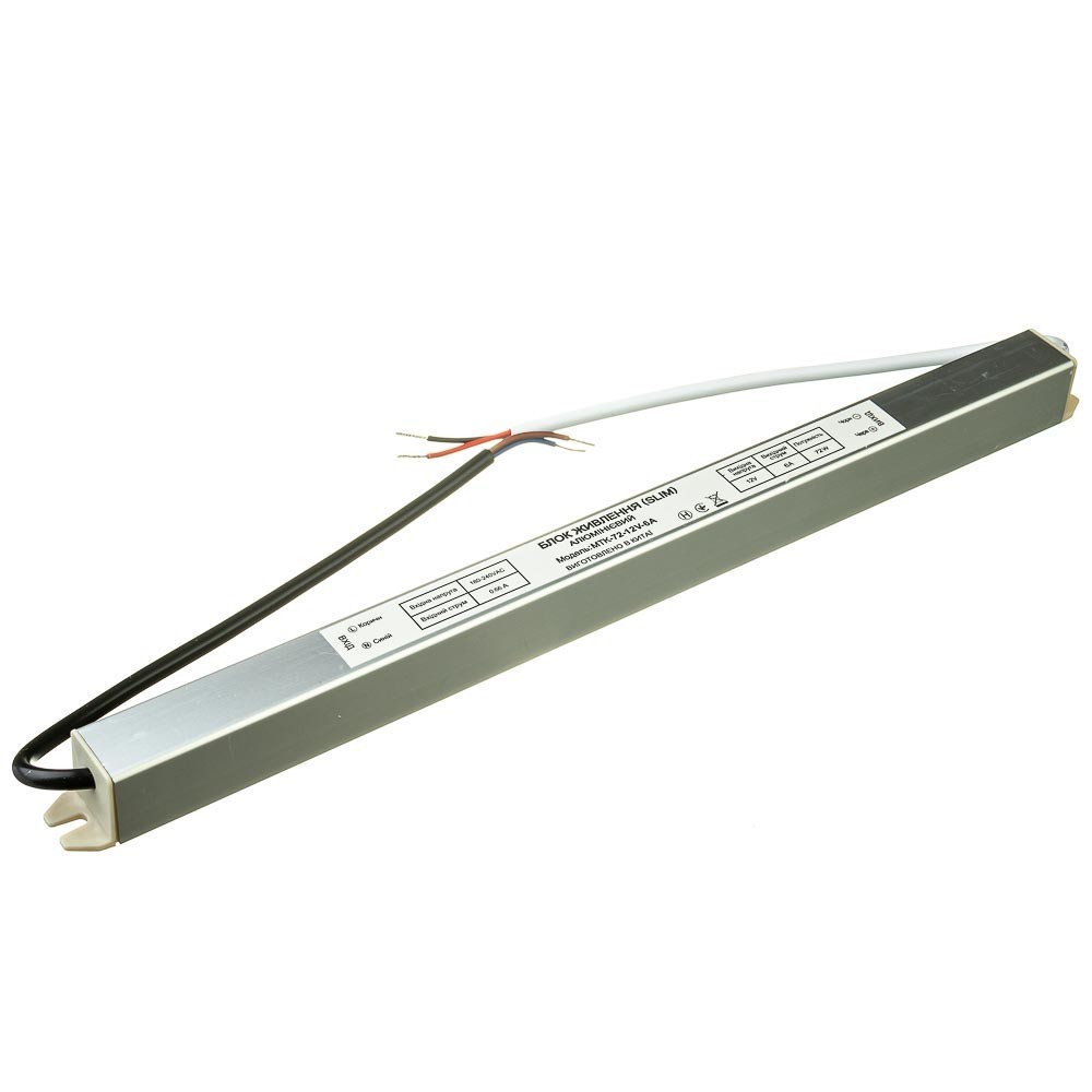 

Негерметичный блок питания MOTOKO Premium SLIM 12V-6А-72W IP20 (1020717)