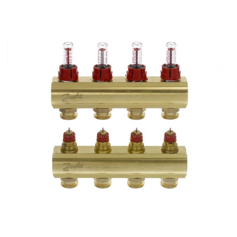 

Распределительный коллектор Danfoss FHF 4+4 с ротаметрами, латунь (088U0524)