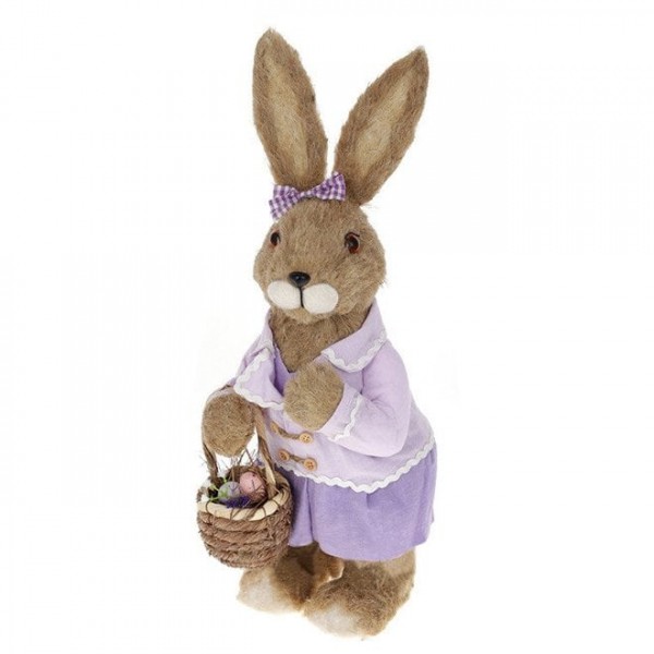 

Декоративная Пасхальная фигурка Flora Кролик девочка с корзинкой 42021, 46 см. (MR44853)