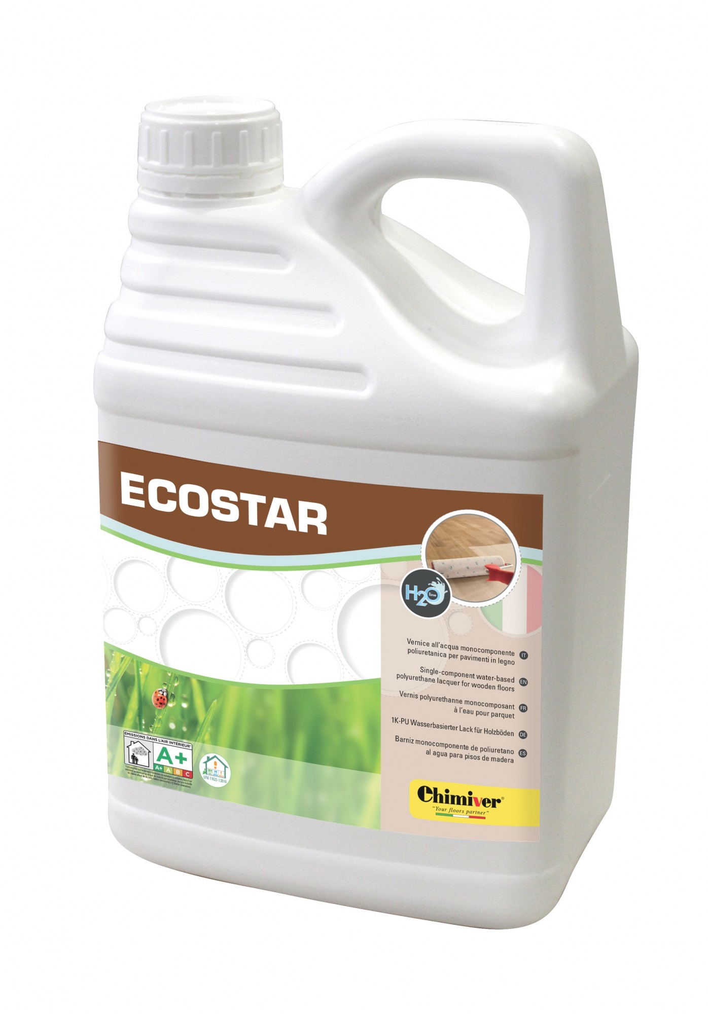 

Лак Chimiver ECOSTAR 1К однокомпонентный полиуретан-акриловый Глянцевый, 5 л